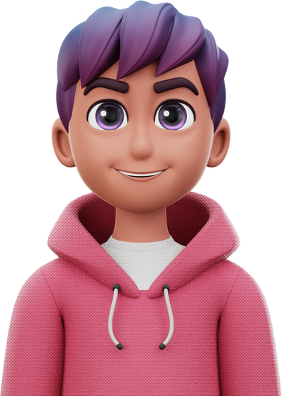 3D Avatar Man with Pink Jacket Character